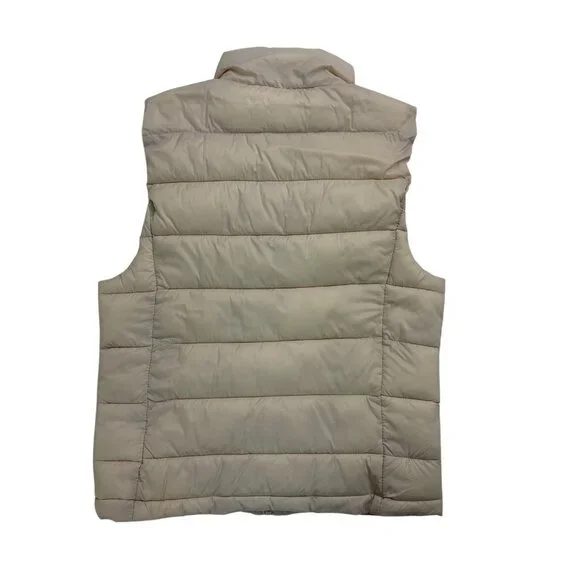 Love Tree Women’s Packable Puffer Vest Beige Size L Lightweight Quilted - Picture 3 of 11
